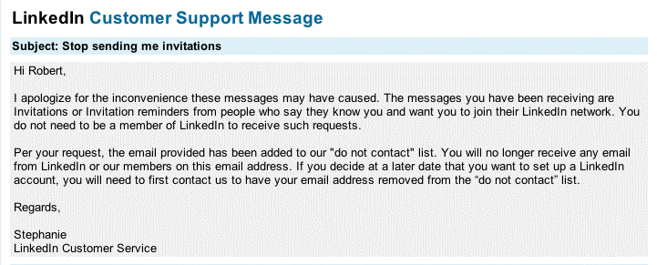 Banned from LinkedIn