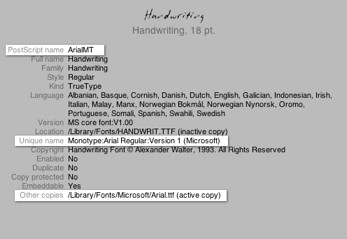 Font info number 2