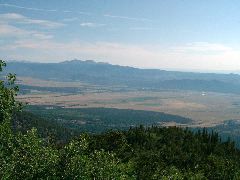 The valley below