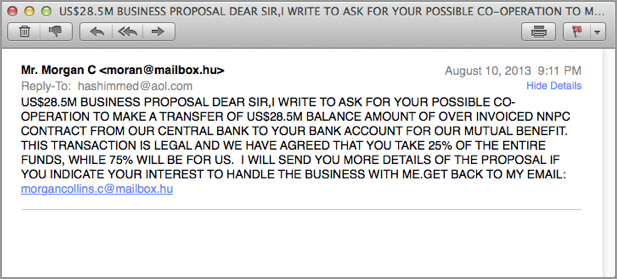 Spam in subject line